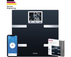 Beurer BF 720 Bluetooth® Personenweegschaal - Lichaamsanalyse - BMI/AMR/BMR - Beurer HealthManager Pro app - 30 x 30 cm - Verlicht zwart display - Tot 180 kg - Incl. batterijen - 8 Gebruikers - 5 Jaar garantie - Zwart