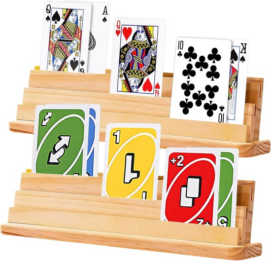 Lot De 4 Porte-cartes De Jeu Avec Clip Ressort – Support Pour Enfants, Adultes, Seniors – Mains Libres Pour Snacking Ou Téléphone – Plastique Sûr
