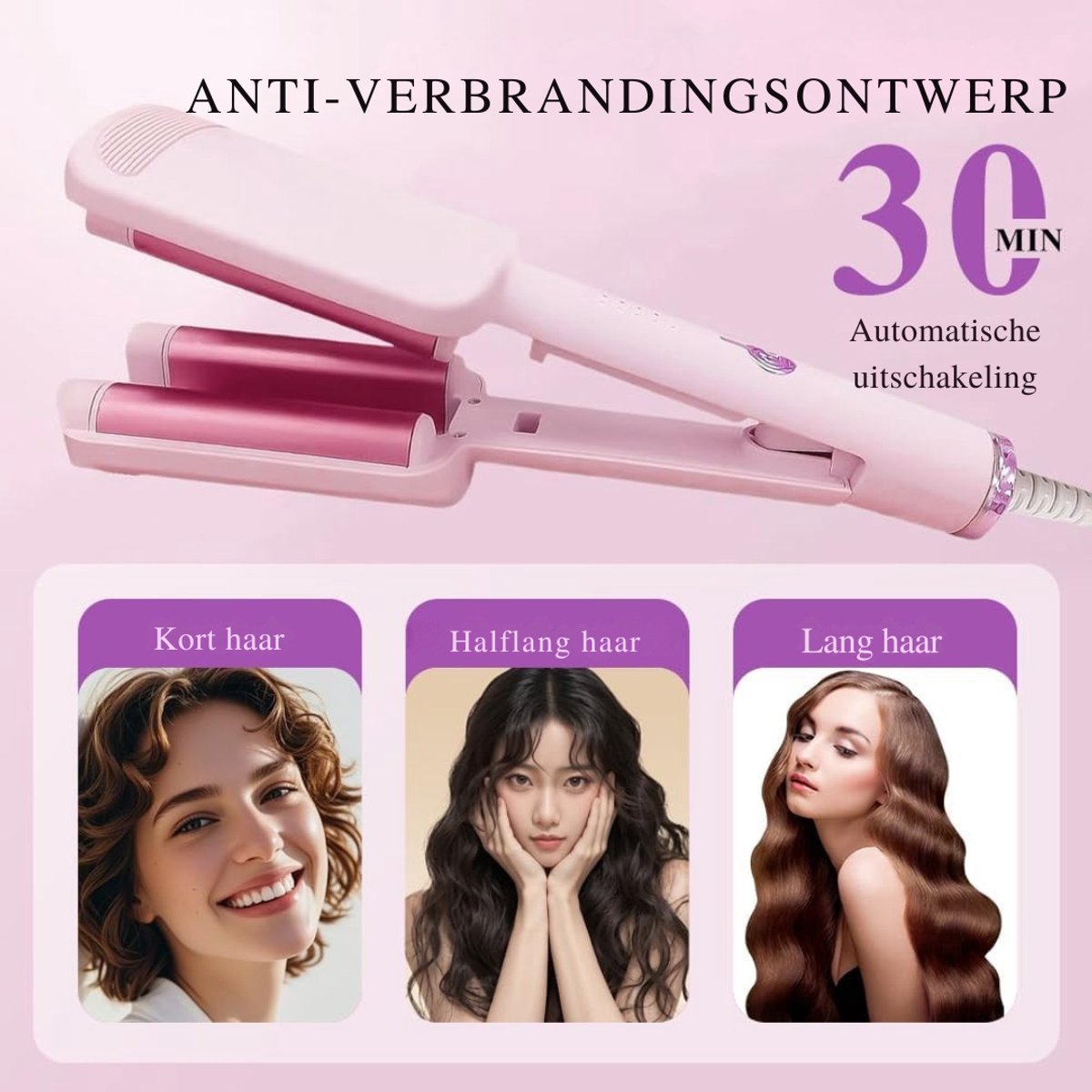 Wafeltang Haar - Haar Krultang - Golvende Tang - Beach Waves - afbeelding 3