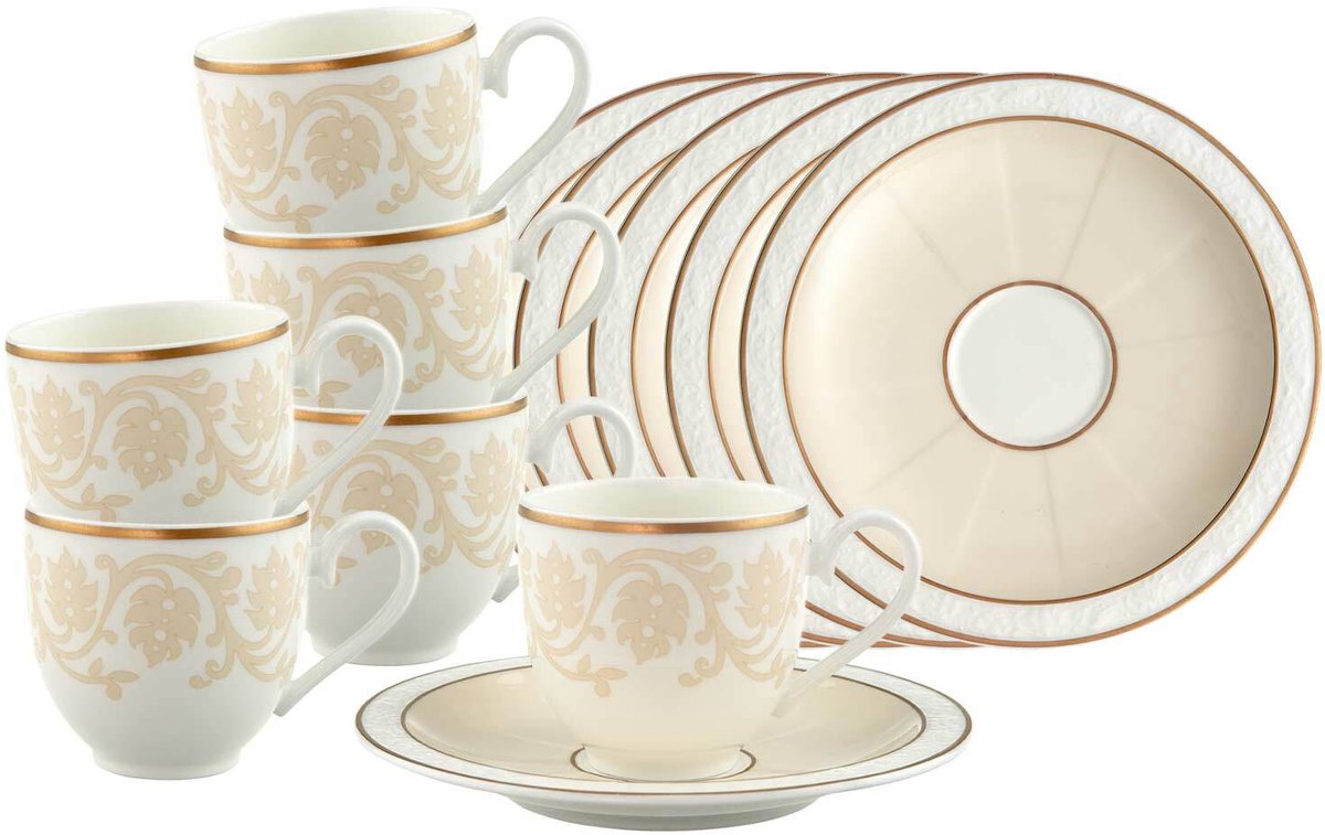 Espressotassen mit Untertassen Ivoire 70 ml Set van 6