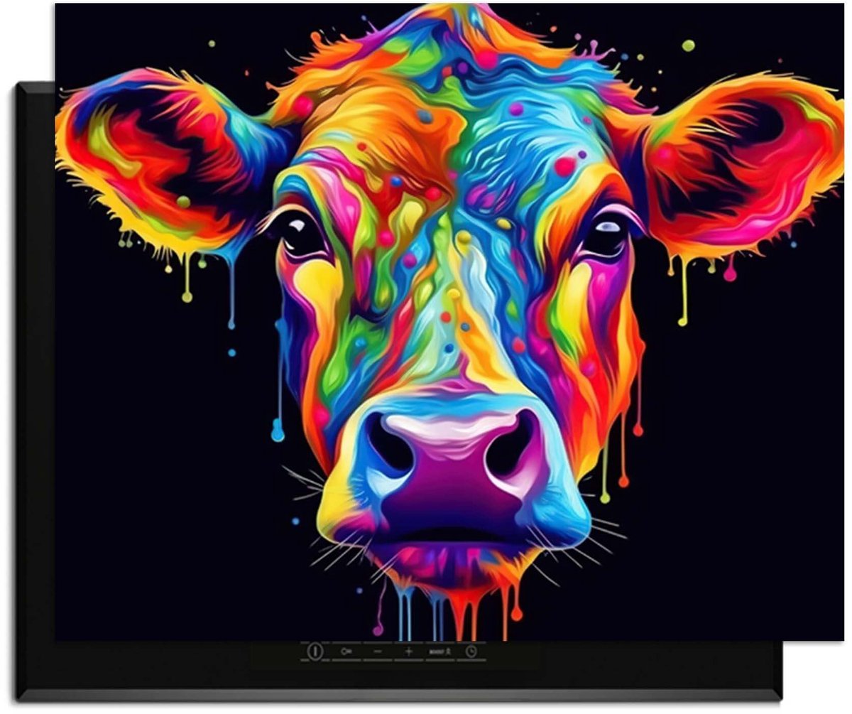 KitchenArt - Rainbow Graze - Inductie Beschermer - 77x52 cm - Kookplaat Beschermer - Luxe Afdekplaat Inductieplaat - Anti-slip & Oprolbaar - Beschermmat Inductiekookplaat