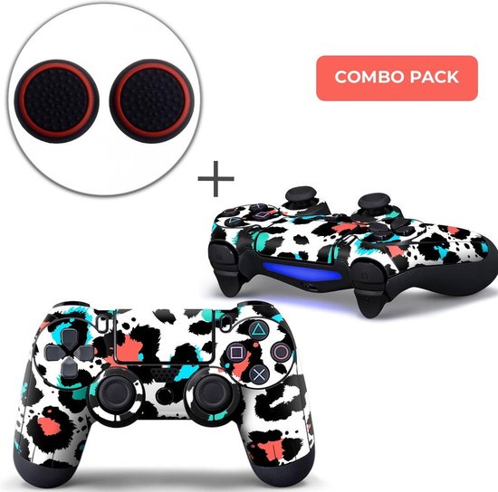 Luipaard Print Multi Combo Pack – PS4 Controller Skins PlayStation Stickers + Thumb Grips