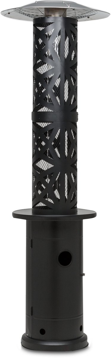 Blumfeldt Terrasverwarmer, Outdoor Gasheater, Gas Terrasheater voor Terras, Tuin & Balkon, Terrasverwarmer met Elektrische Ontsteking, 360° Vlamzicht, Gasverwarming met Wielen