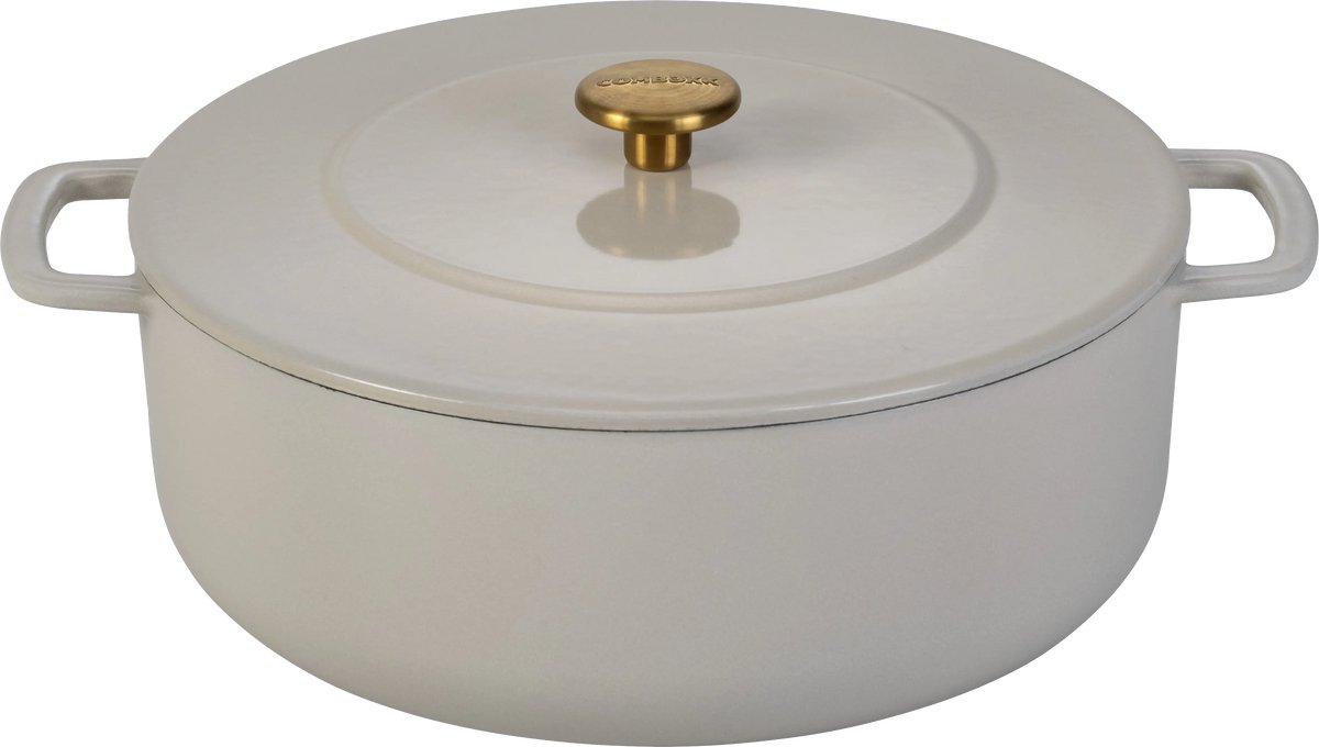 Combekk Gietijzeren Braadpan Ø28cm - 100% Gerecycled - PFAS vrij - Geschikt voor Inductie - 5,3L - Sand