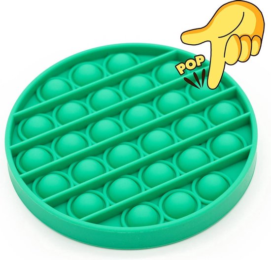 LUVIQ Pop it Fidget Toy – Premium Materiaal – Fidget Toys Pop it – Kerst Cadeautjes - Groen- Rond