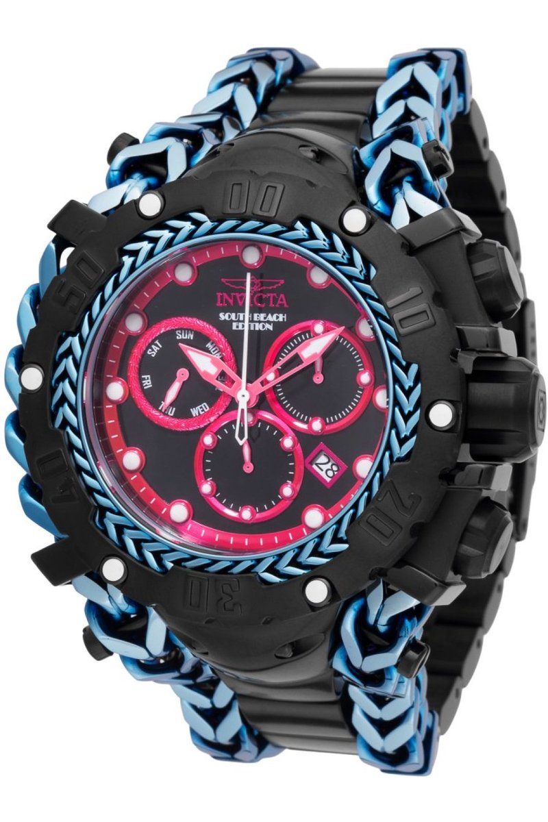 Invicta Gladiator - SOUTH BEACH 48611 Heren Horloge - Waterdicht - Analoog - Quartz Uurwerk - Roestvrij Staal met roze Wijzerplaat - 58mm