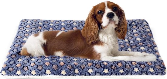Hondendeken - Kattenmand - Kattenkussen - Ultrazachte Sterrenprint - Wasbare Kratmat - Hondenmand - Perfect voor Grote Honden - Middelgrote Honden - Kleine Honden - Kennelmat Kattenmand - 58x39x4 cm - Feestdecoratie - Kerst