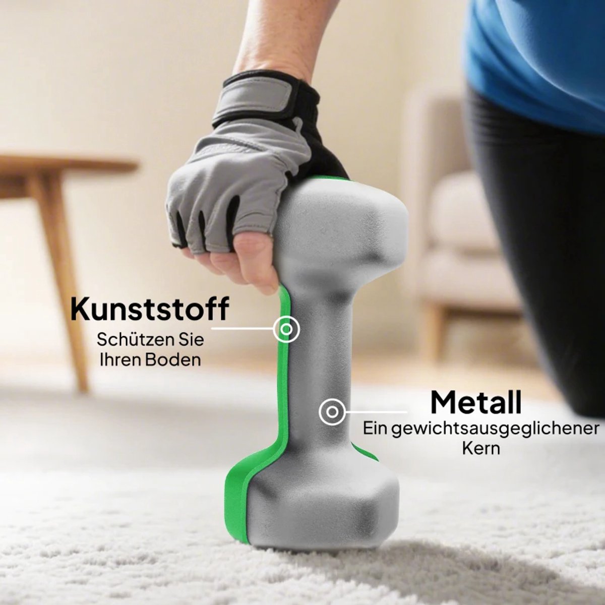 Halterset met Halterstandaard - Dumbells - Gewichten - Dumbells set van 6 Halters - Gewichten Fitness - 2 x 1 kg, 2 x 3 kg, 2 x 5 kg - Halter set voor Krachttraining, Workout, Gym thumbnail 3