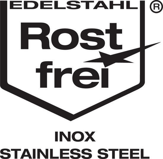 Logo 'Edelstahl Rostfrei Inox Stainless Steel'.