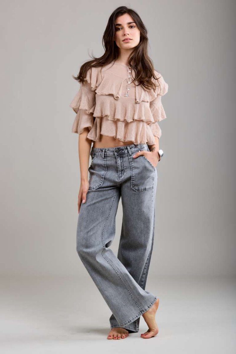 Toxik3 - Wide leg jeans grijs