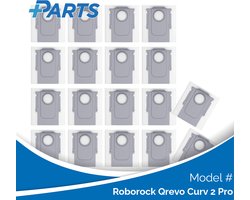 Roborock Qrevo Curv 2 Pro Stofzakken (18 Stuks, Plus.Parts® alternatief voor 8.02.0239)