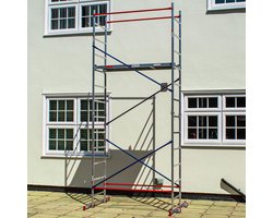 Home Master® Doe-Het-Zelf Rolsteiger – 5 m – Aluminium Thuissteiger – 150 kg Draagvermogen – Snelle Montage – Luikplatform