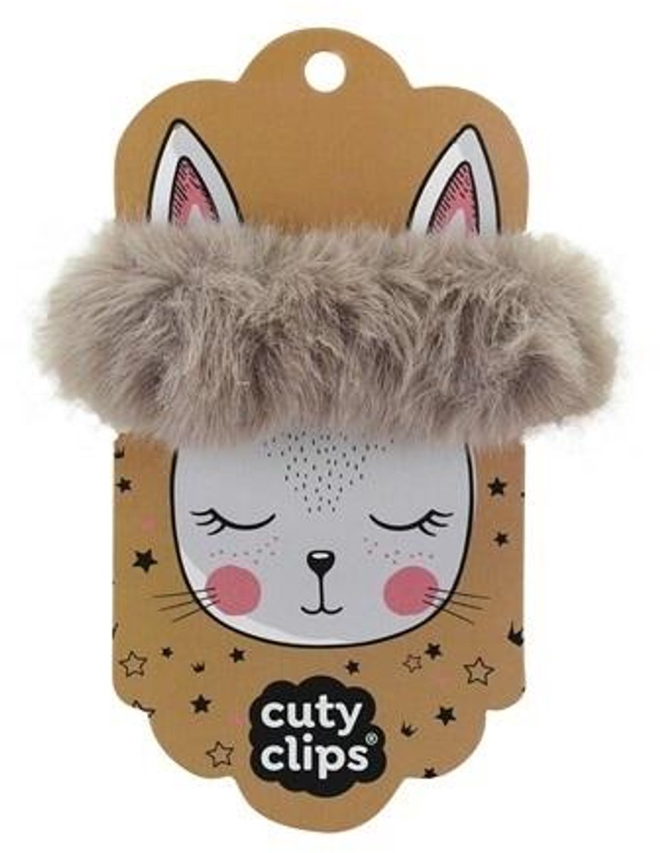 Cuty Clips Fluffy Bunny Beige Haarband - Zacht & Veilig
