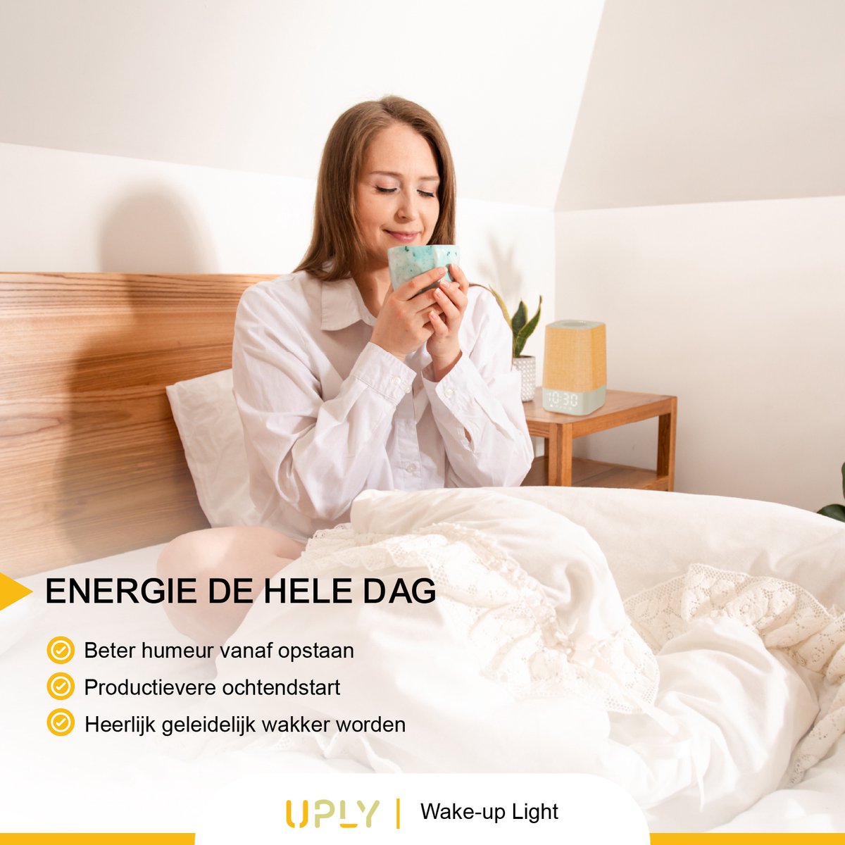 UPLY Wake up light - Met USB oplaadpunt - Met 30 geluiden - Wekker met licht - White noise - Digitale wekker — cadeau in Wonen & Interieur - foto 7