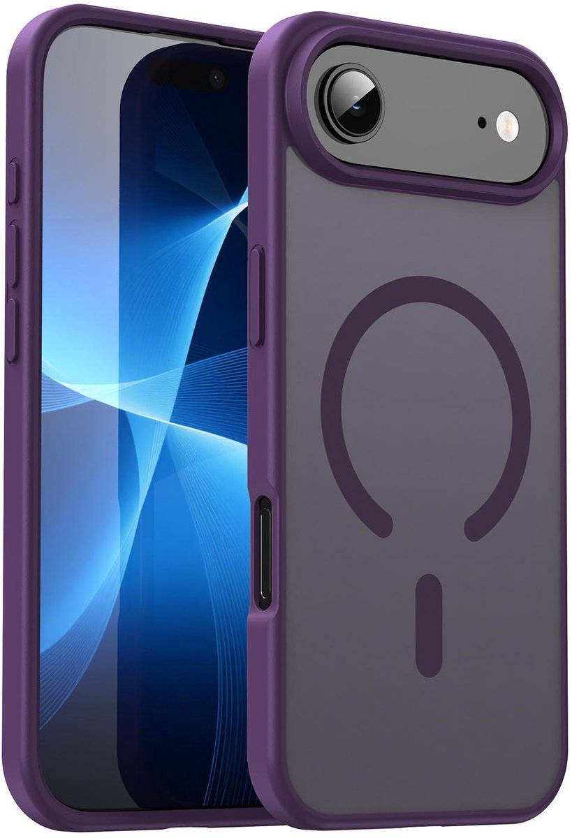 Mobigear Hoesje geschikt voor Apple iPhone Air MagSafe Telefoonhoesje Hardcase | Mobigear Shockproof Backcover | Geschikt voor MagSafe | Geschikt voor Draadloos Opladen met Magnetische Ring | Geschikt voor MagSafe Case - Crystal Purple | Paars