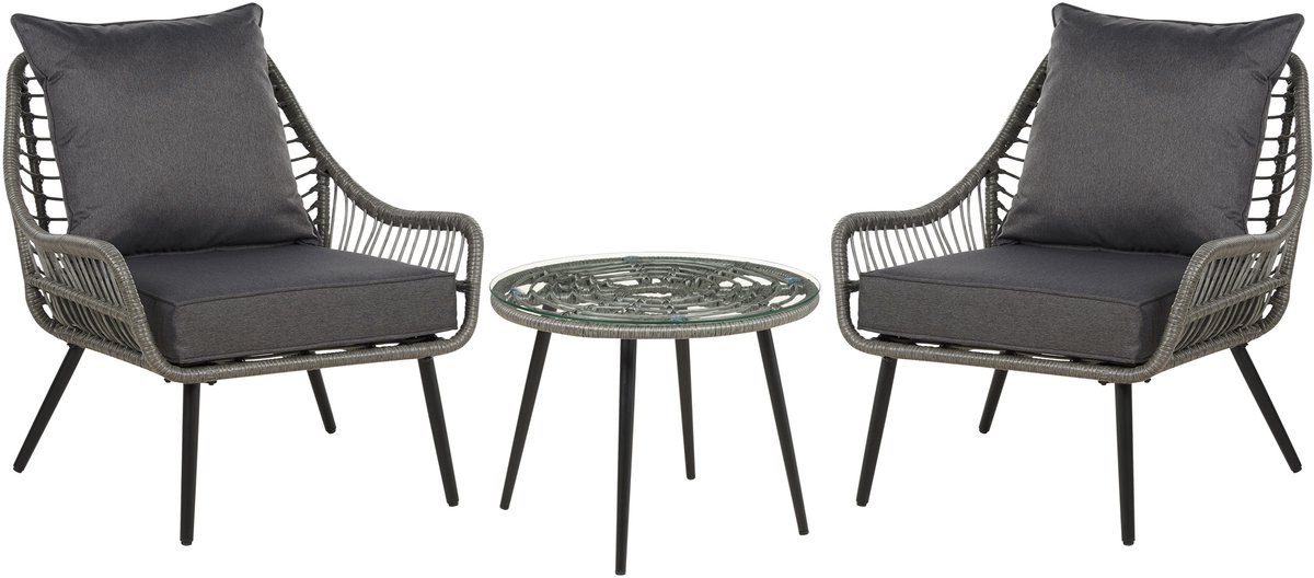 Bol.com BELIANI LAURETO - Bistroset voor 2 - Grijs - PE rotan aanbieding