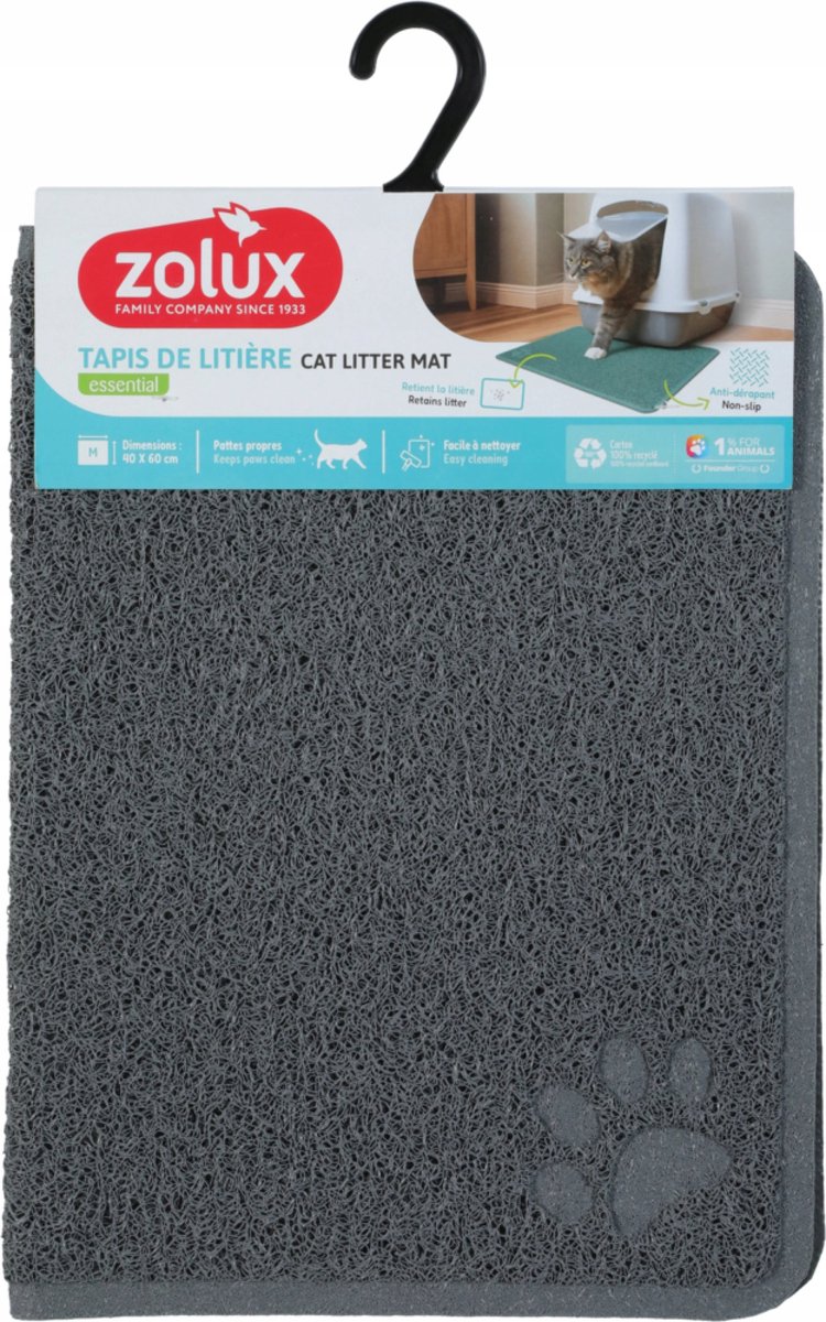 Zolux Kattenbakmat Grijs M 40x60 cm - Houd je huis schoon
