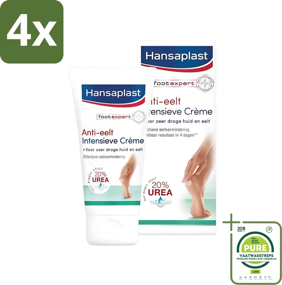 Hansaplast Anti-Eelt Creme 75 ml - Voordeelverpakking - 4 stuks - Droge voeten - Eelt