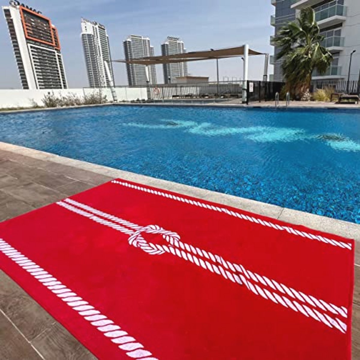 XXL Strandlaken 100x200 cm van Katoen - Rood-Wit en Andere Kleuren Beschikbaar