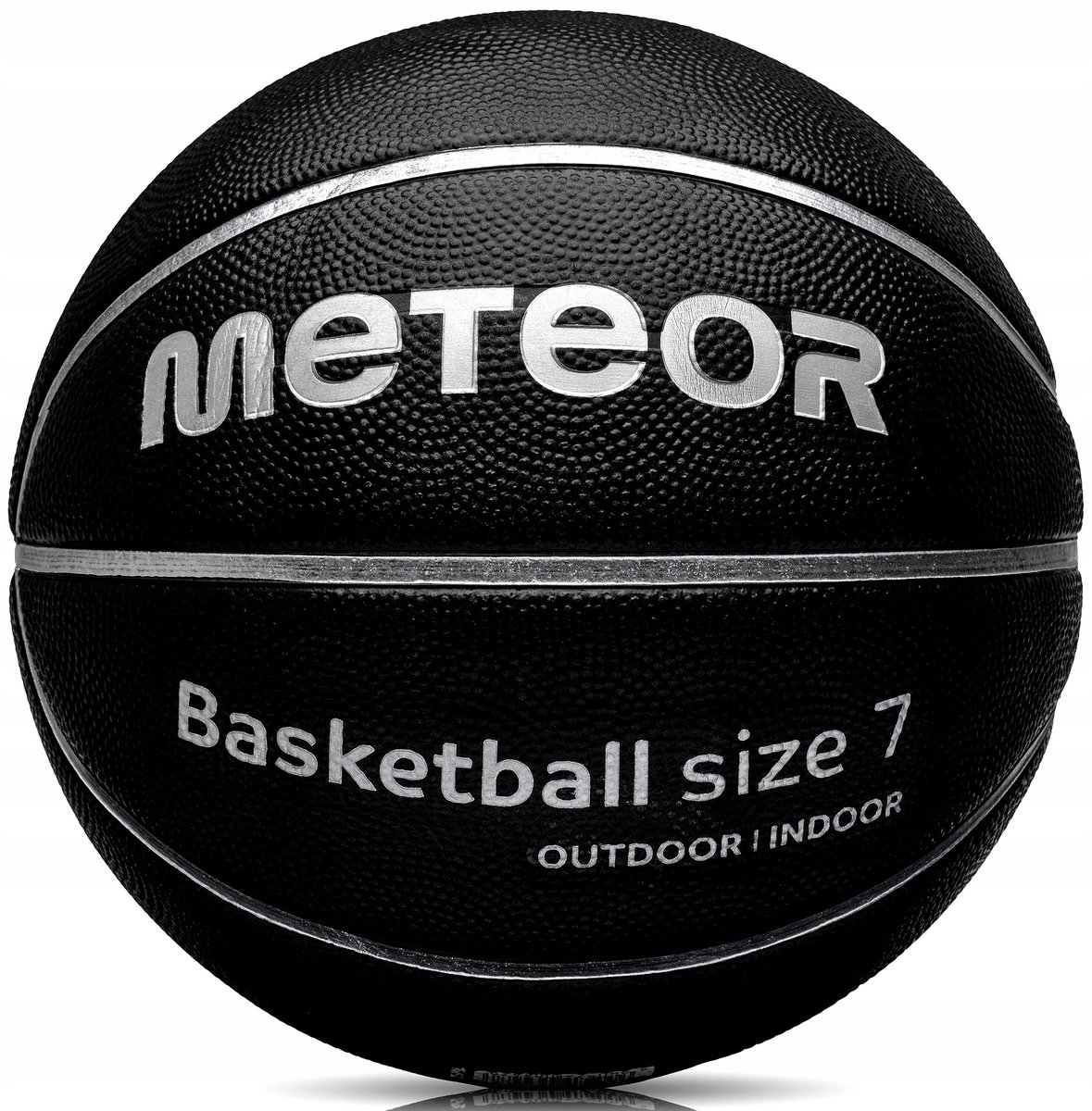 Meteor Basketbal Maat 7 - Zwart/Zilver - Training & Wedstrijd