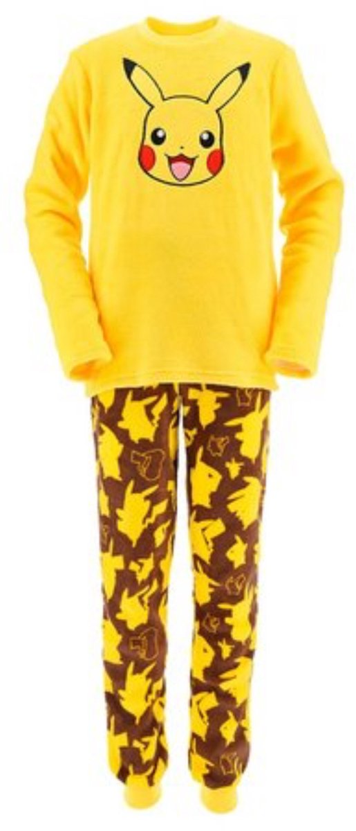 Pokemon Pikachu Pyjama / Huispak - Geel - Coral Fleece - Maat 170/176 (16 Jaar)