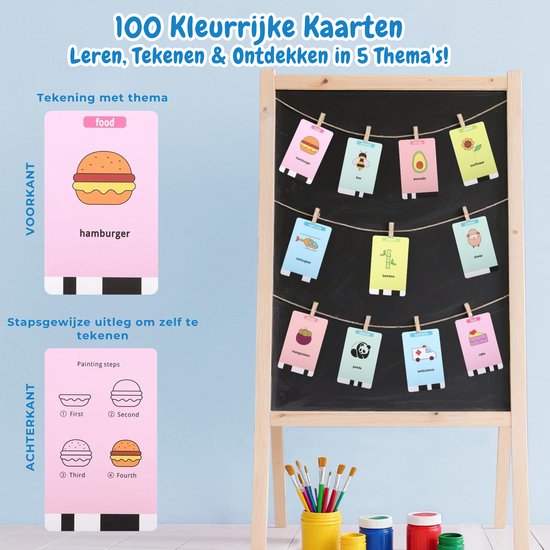 Robot Dessinateur Éducatif Rechargeable – 100 Cartes Et 17 Stylos – Montessori Pour Enfants Dès 3 Ans (Rose)