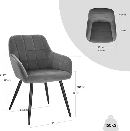 Eetkamerstoelen Set Van 8 - Gecanneleerde Poot / Chair