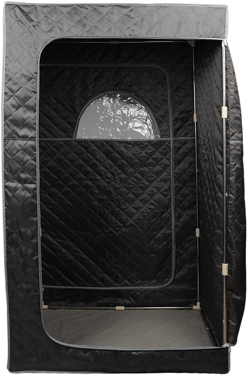 PIPIPOXER-Draagbare stoomsauna 1000W 220V persoonlijke thuisspa met stoomcabine 100*80*170cm, zwart thumbnail 4
