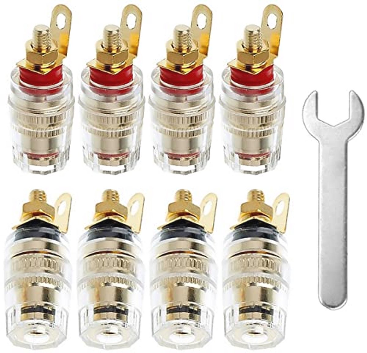 8-delige 4mm Banana Plug Aansluiting voor Speaker Terminals en Amperen