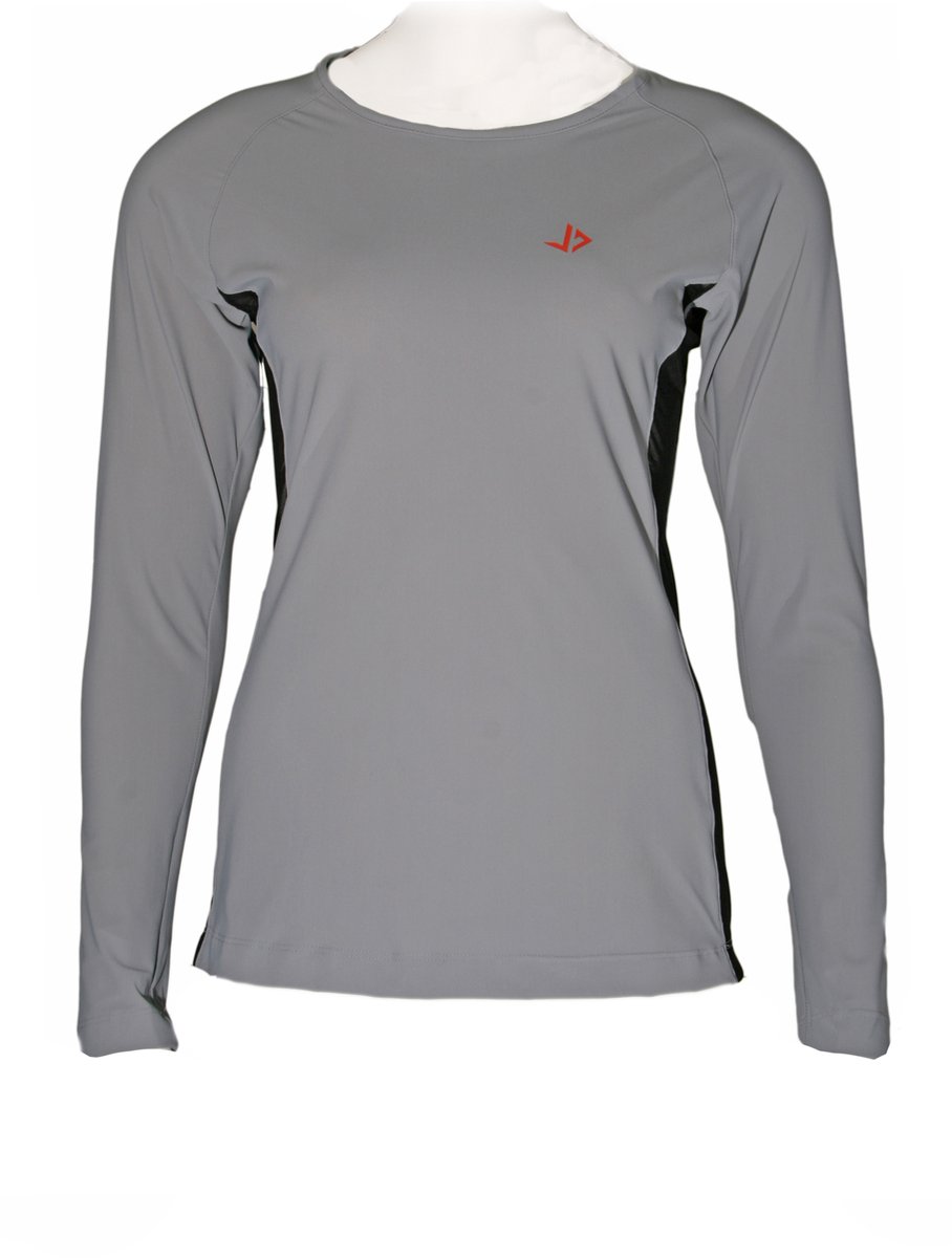 JUSS7 Sport Longsleeve Extra Lang - Hardloopshirt Lange Mouwen Dames - Ademend & Sneldrogend - Grijs - Maat XS
