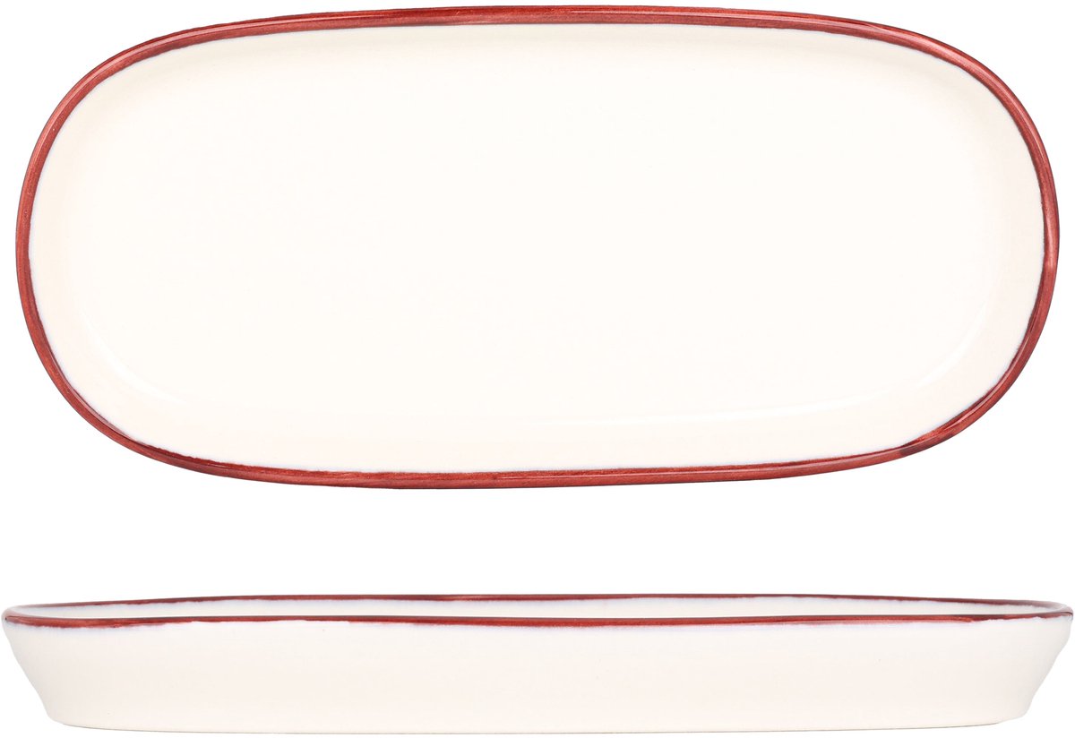 Bonna Serveerschaal - Linea Burgundy - Porselein - 18 cm - set van 2