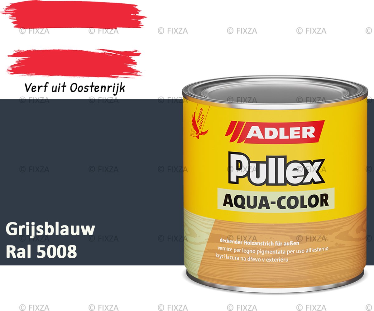 ADLER Pullex Aqua-Color Houtverf Buiten – Grijsblauw – 2,5 Liter – Watergedragen houtbescherming voor Buitenhout – Beschermt tegen Schimmel en Algen