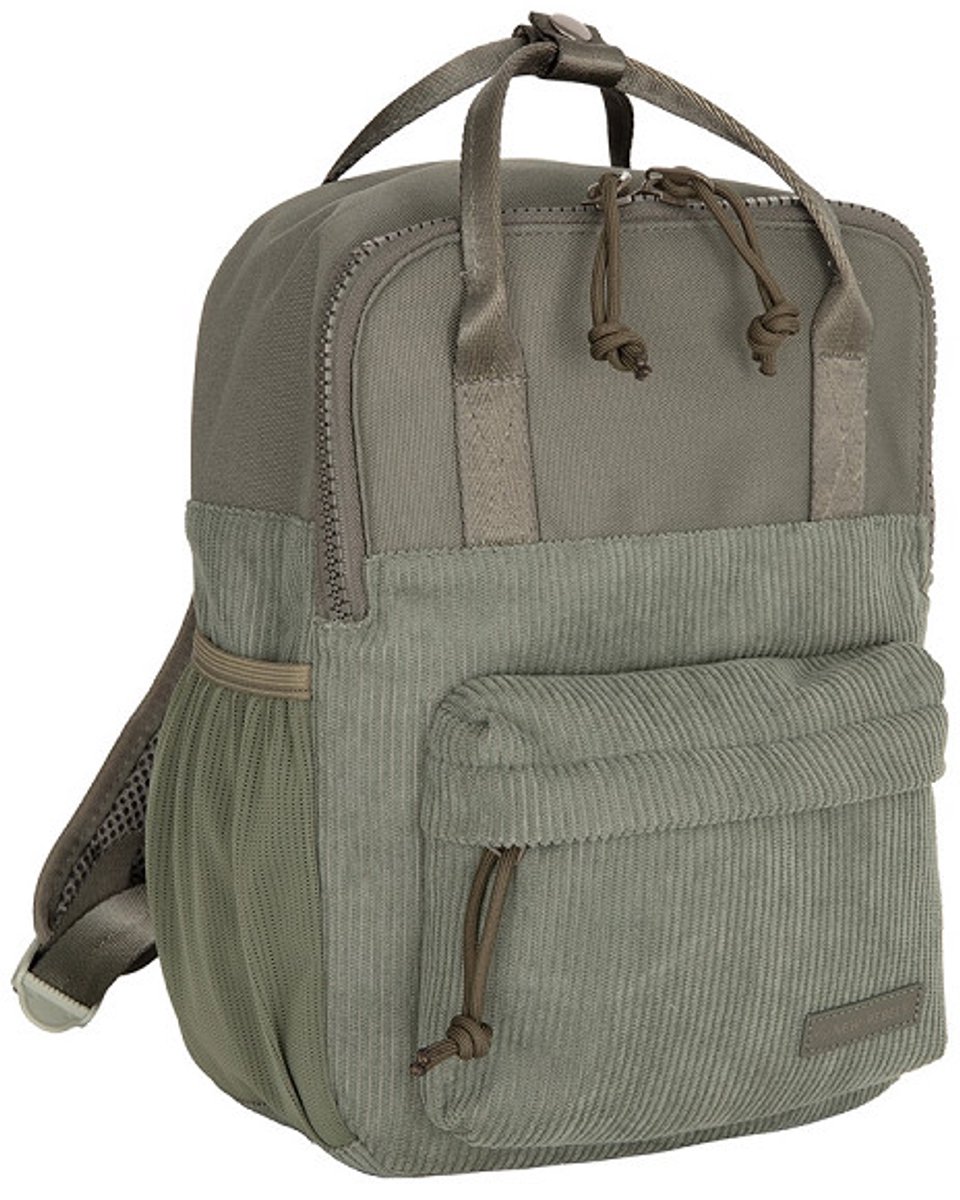 New Rebels Ribbi Juno Handel Backpack mini – Ribstof 900D Polyester 13L Lichtgewicht & Comfortabel – 23x10x31 cm – Dames & Heren Rugzak Sage Green