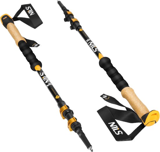 NILS CAMP TK8605 - Bâtons de trekking Aluminium 7075 - Ergonomique - Réglable - Avec Housse de transport