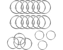 Ringen voor ordners, boekringen 100 stuks Metalen boekring Afwerkingsring 2 maten (25 mm en 30 mm) Gebruikt voor documenten, notitieboekjes, brochures, sleutels en fotoalbums.