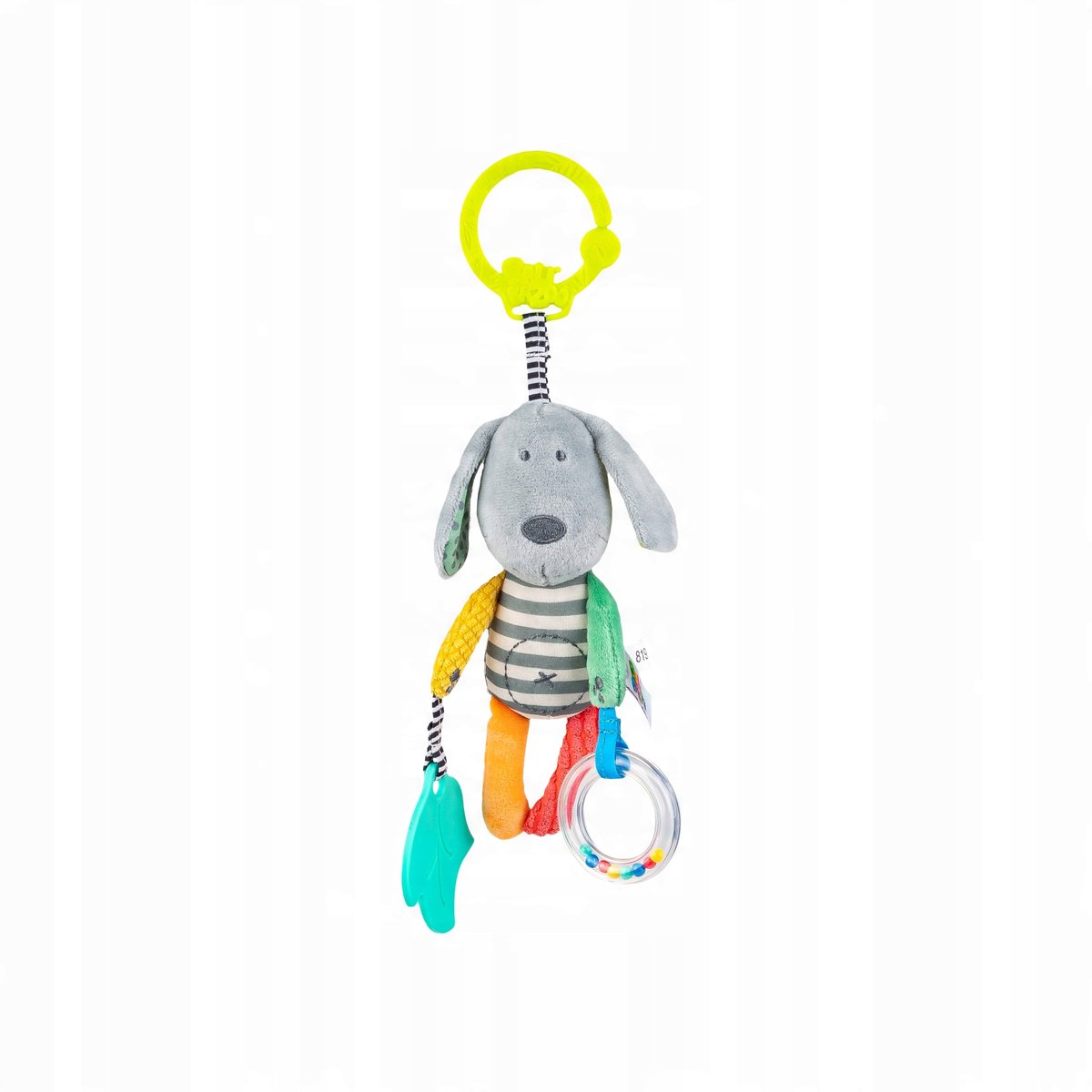 Balibazoo Hondenknuffel met Bijtring & Rammelaar voor Kinderwagen