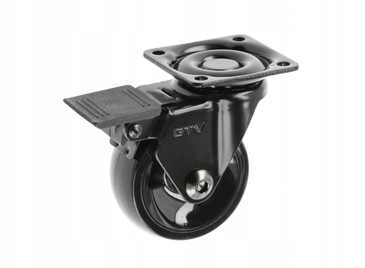 GTV Calibro Zwenkwiel 50mm met Rem - Zwart, 40kg