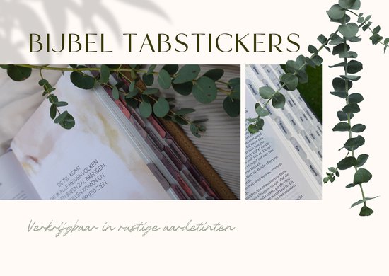 Bijbel tabstickers Nederlands in aardetinten 'Zachtroze'