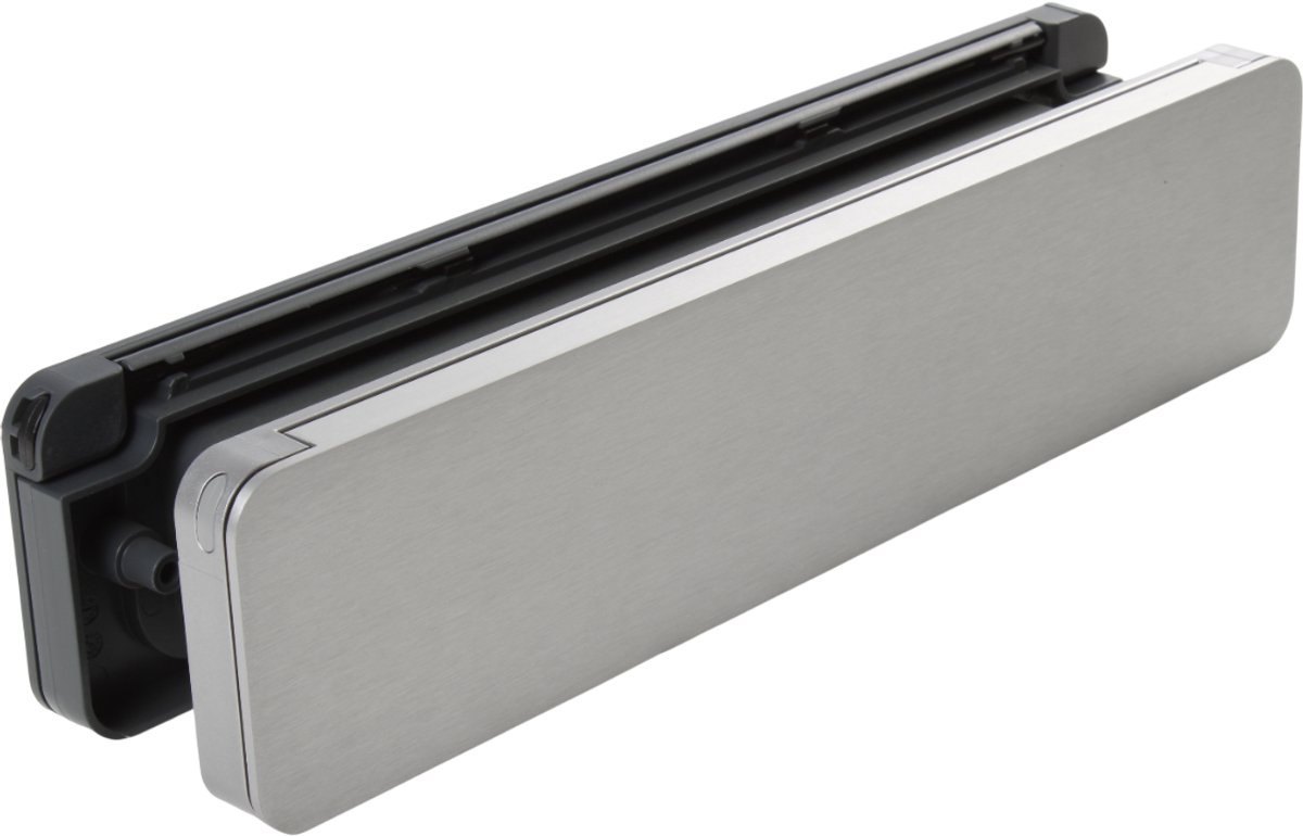 Homebox - de isolerende, tochtvrije en geluiddempende brievenbus – buitendeel aluminium ALUINOX geborsteld - binnendeel in antracietgrijs RAL 7016