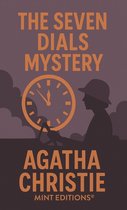 Boek kaft met de titel THE SEVEN DIALS MYSTERY en een klok, Agatha Christie