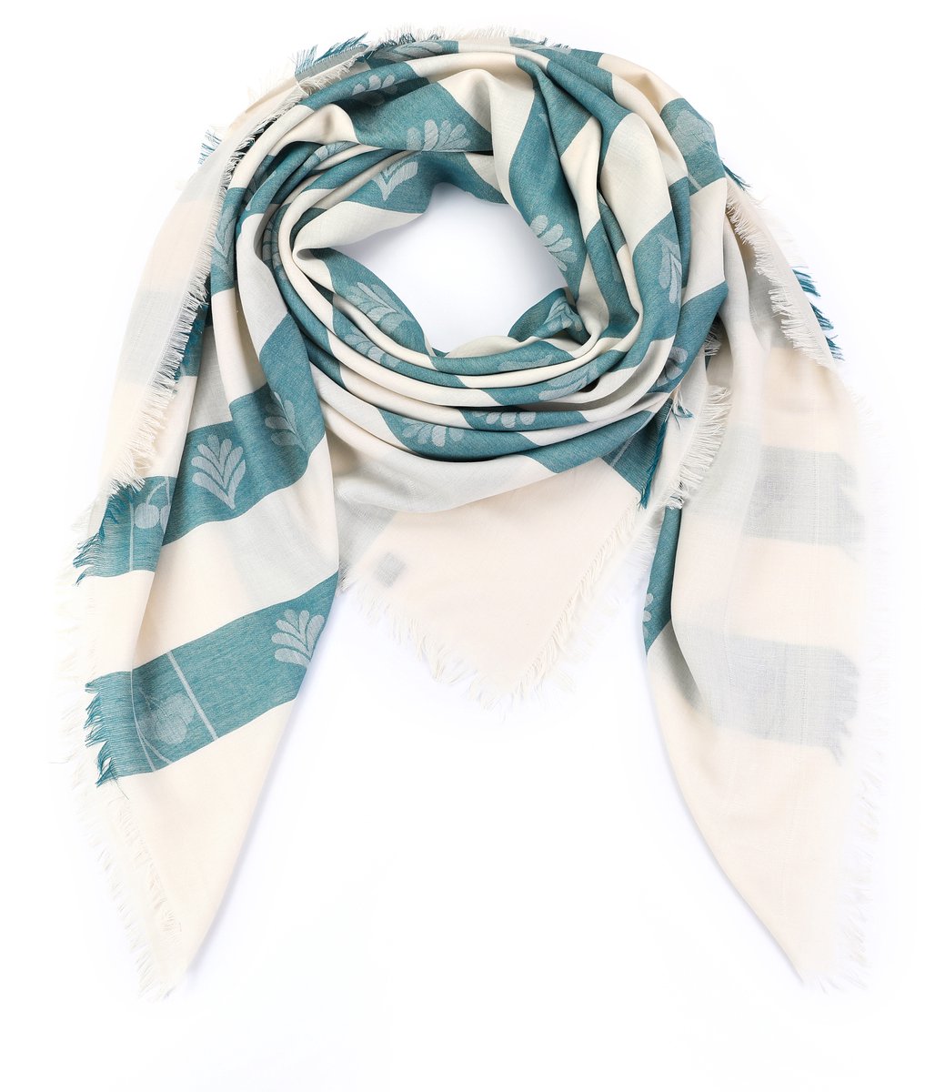 Sjaal Viscose - Trendy sjaal - Sjaaltje Dames - Groen/Wit