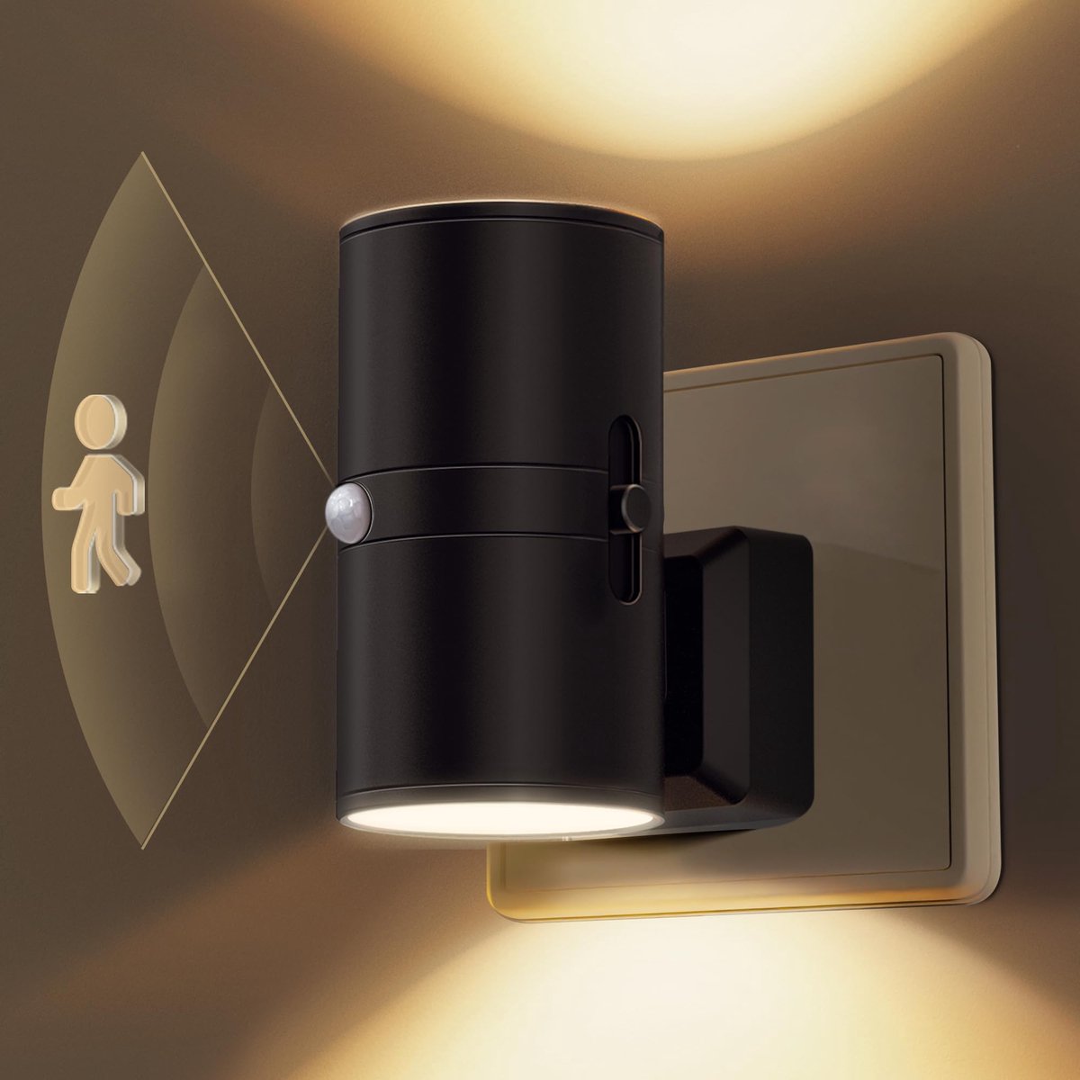 Ynkkvre - LED Nachtlampje - Bewegingssensor licht - Wandlamp - Keukenverlichting - Automatisch Aan/Uit - Dimbaar 0-100 Lumen - Energiezuinig 1W Verbruik - 3000K Warm Wit Licht