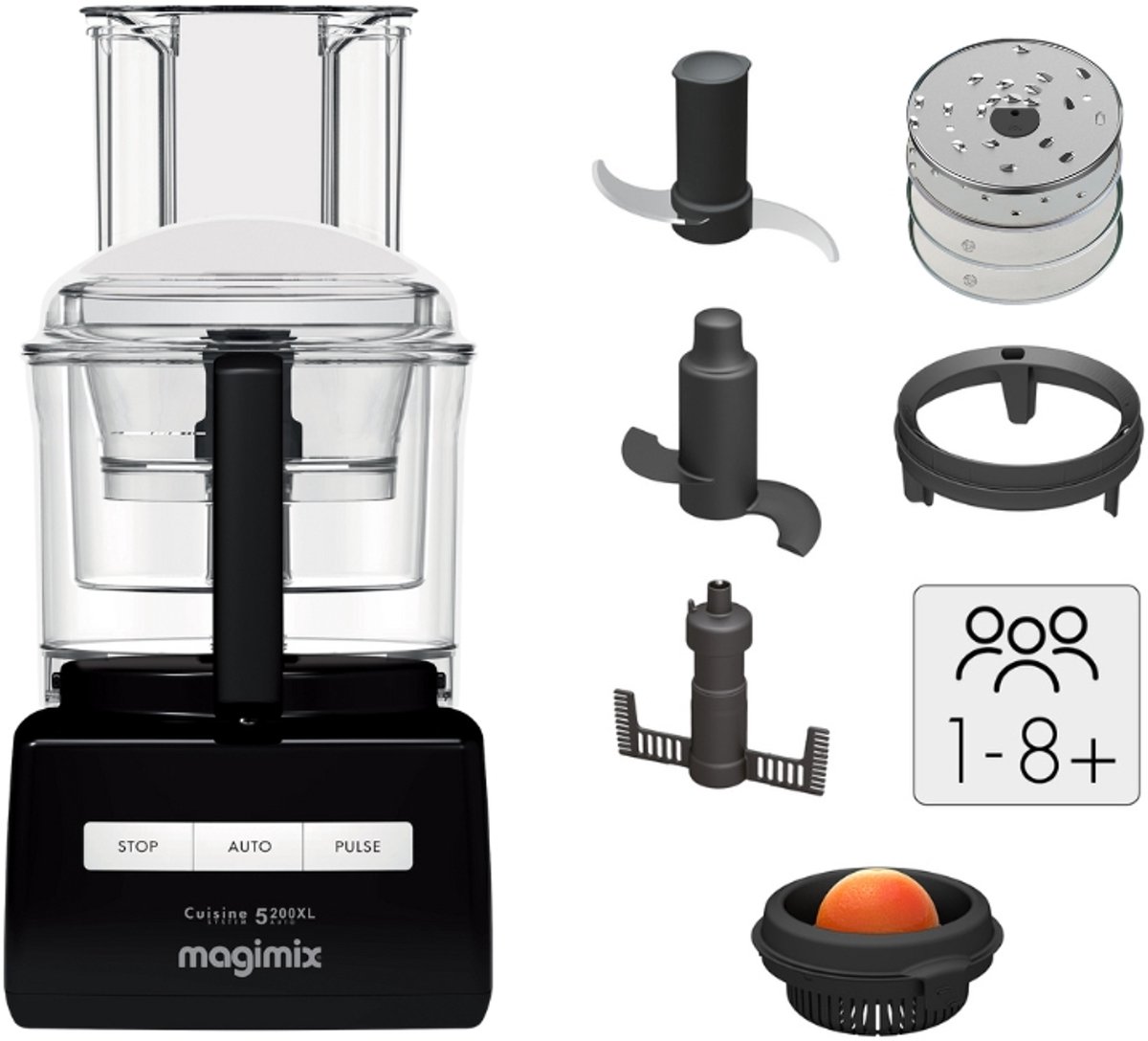 Magimix CS 5200 XL Premium Foodprocessor - Keukenmachine met Sapcentrifuge - Zwart thumbnail 3