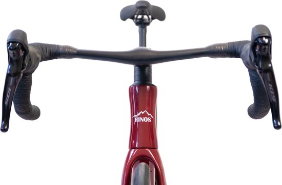 Rinos Odin3 Carbon Road - RaceFiets - met UCI Frameset - met SHIMANO 105 ST-R7000 - 22 versnellingen en schijfremmen - lichte fiets voor dames en heren - 700 x 40C - Zwart Rood M-54 van Rinos — afbeelding 3