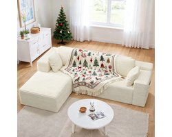 Bealife AR35 Hoekbank - L-vormige Bank - Corduroy - Vierpersoons - Beige