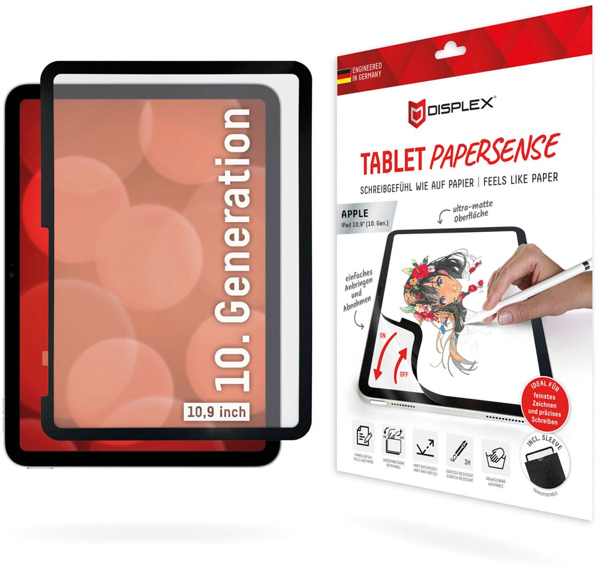 Displex Papersense Screenprotector voor de Apple iPad 11 (2025) 11 inch A16 / iPad 10 (2022) 10.9 inch