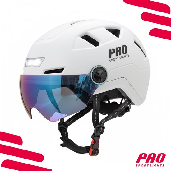 Casque de vélo Adultes Speed ​​Pedelec avec visière et Cache-oreilles - Wit - Taille L - NTA8776