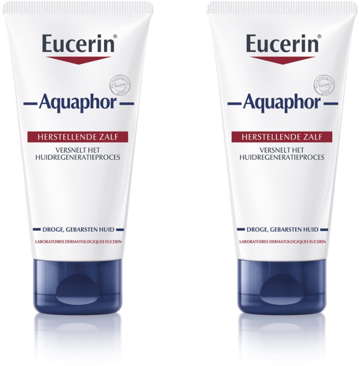 Eucerin Aquaphor Huidherstellende Zalf - Zalf voor Droge en Gebarsten Huid - Voor Lichaam, Gezicht en Babyhuid - Ongeparfumeerd - 40 gram - Voordeelverpakking - Bundel van 2