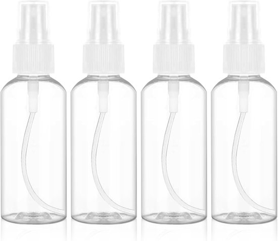 Sprayflessen (4-pack) - Navulbare plastic sprayflessen - 50ml sprayflessen - Lege spuitbussen - Voor essentiële oliën, reiniging, parfum