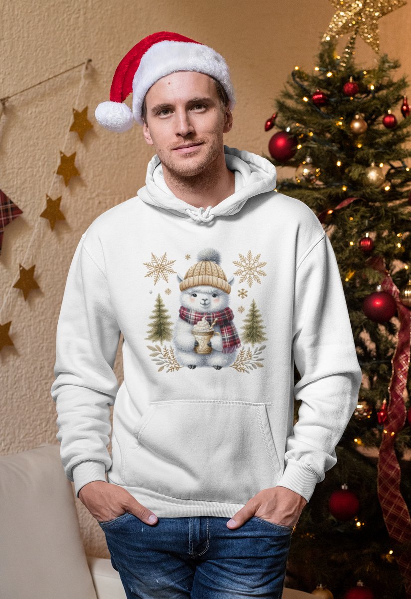Cozy Llama - Kersttrui - Kerst Trui Wit - Grappig Kersttrui - Maat XXL - Limited Edition